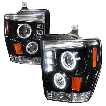 Spec-D Tuning 08-10 Ford F250 Halo Projector Headlight 2LHP-F25008G-TM